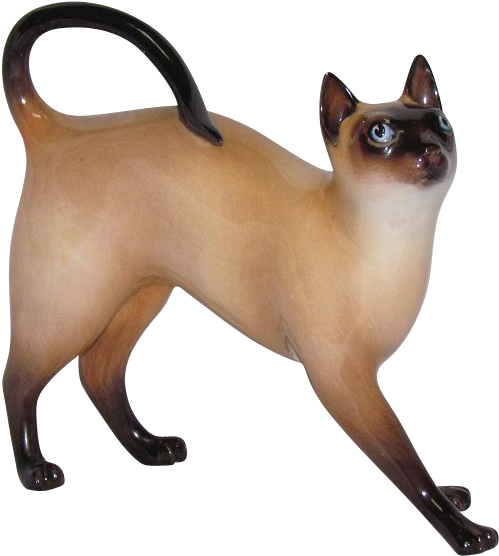 Royal Doulton Porcelain Siamese Cat - Cat (555x555), Png Download