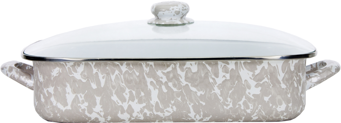 Tp15 Taupe Swirl Lasagna Pan Set - Golden Rabbit Lasagna Pan With Lid (1200x1200), Png Download