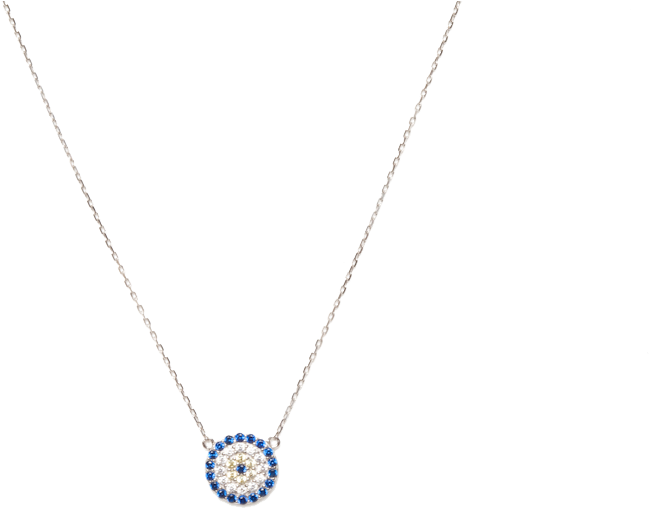 Round Evil Eye Necklace (850x567), Png Download