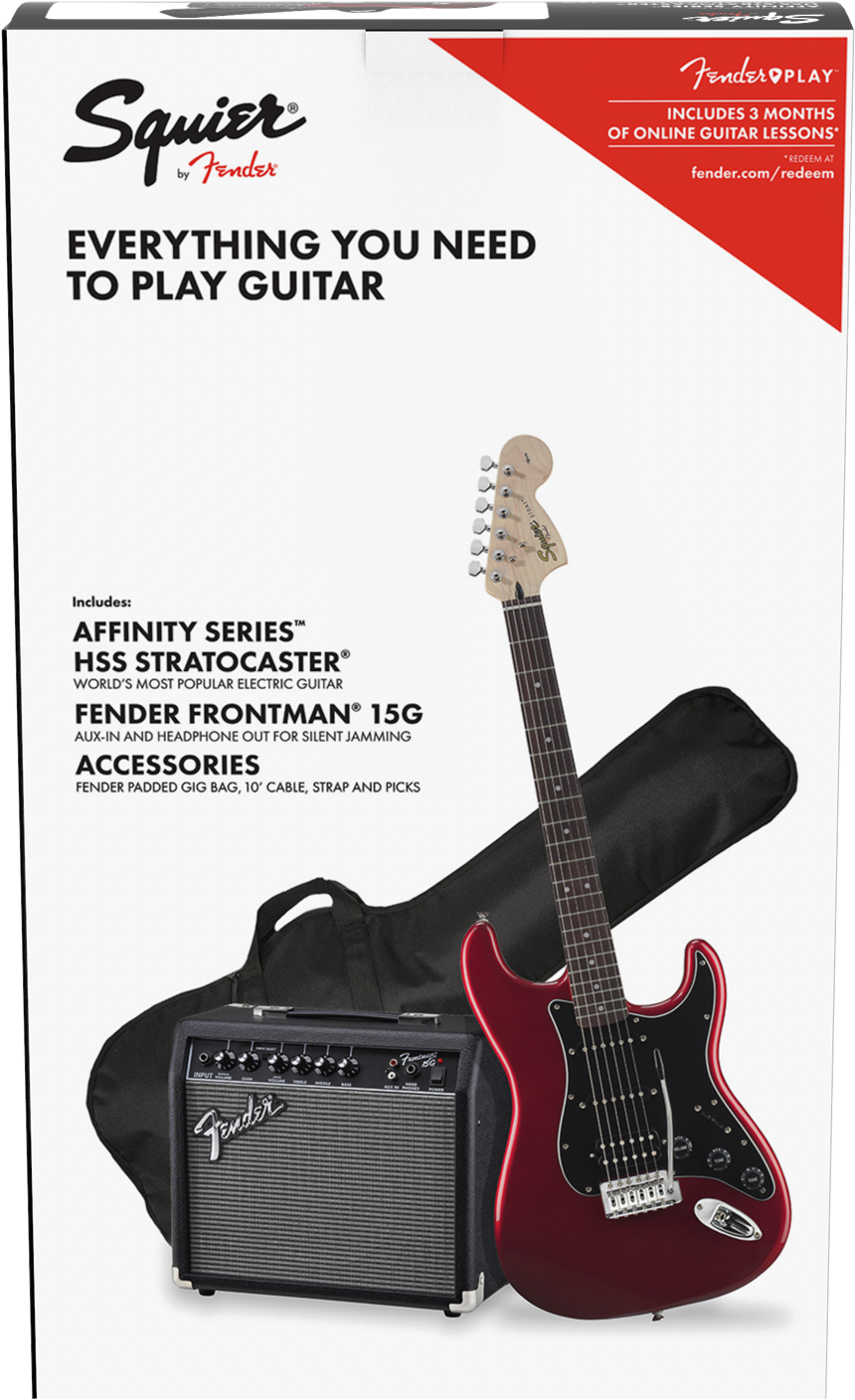 Squier Affinity Series Pj Bass Pack - Black (2400x1613), Png Download