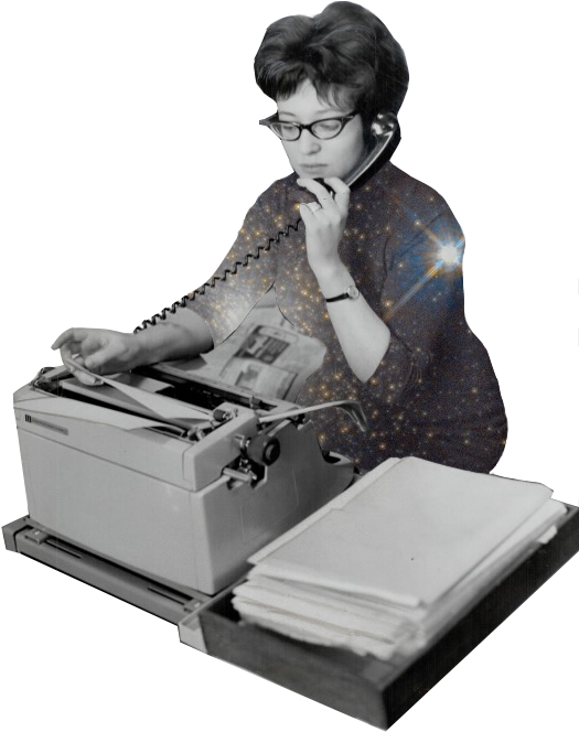 Illustration Of Old-timey Secretary Answering The Phone - Illustration (543x700), Png Download