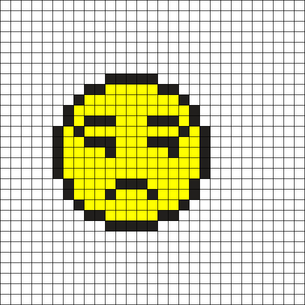 Annoyed Emoji Perler Bead Pattern - Emoji Pixel Art (610x610), Png Download