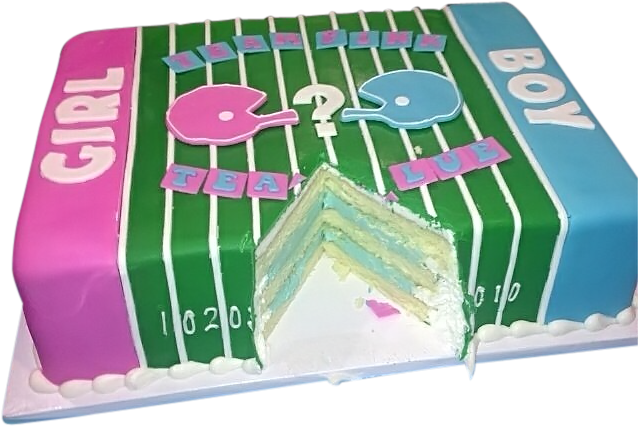 Team Pink Or Team Blue Cake Gender Reveal Cakes Png - Touchdown And Tutus Gender Reveal Cakes (640x654), Png Download