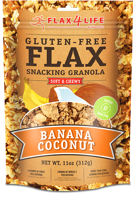Banana Coconut Granola - Flax4life Gluten-free Flax Snacking Granola Banana (507x735), Png Download
