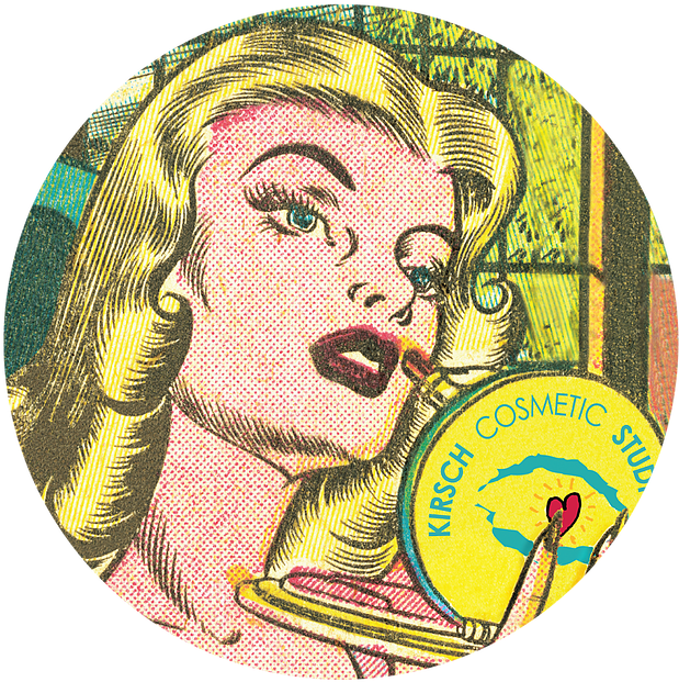 Art Print: Pop Ink - Csa Images' Woman Looking In Mirror, (619x650), Png Download