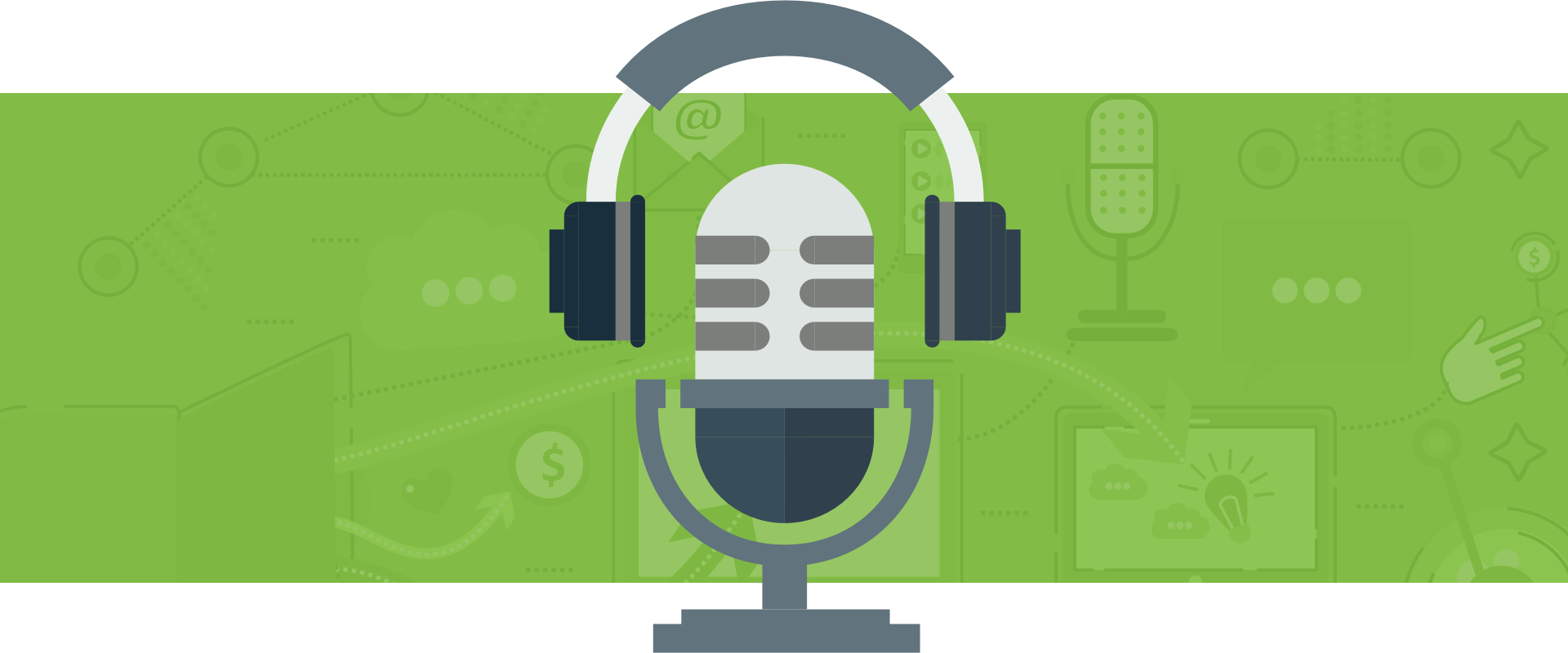 Illustration Of A Microphone (1920x800), Png Download