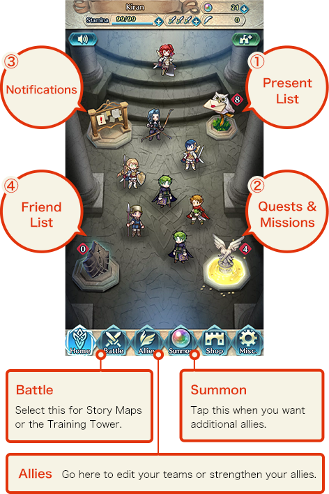 This Is Where You Can Add Friends Or Check Your Friend - Fire Emblem Heroes (472x708), Png Download
