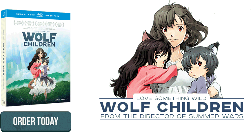 Wolf Children Bd/dvd Combo Pack - Wolf Children Ame And Yuki (960x500), Png Download