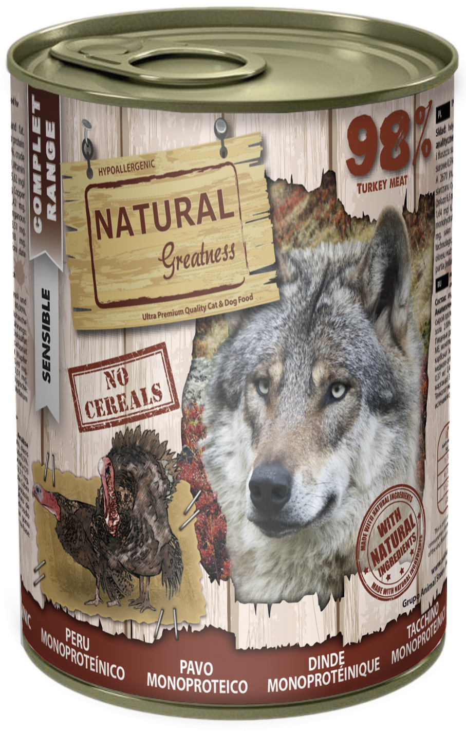 Natural Greatness Receta Monoproteica De Pavo [1] - Wet & Canned Food Animonda Grancarno Adult Salmon (1061x1497), Png Download