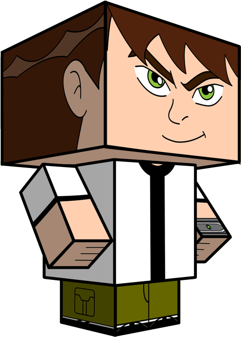 Ben 10 Cubee By Sheeeva - Papercraft Plantillas De Ben 10 (539x713), Png Download