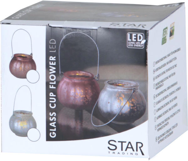 Lantern Jara - Violet Glass Lantern Ruby W. Led (600x600), Png Download