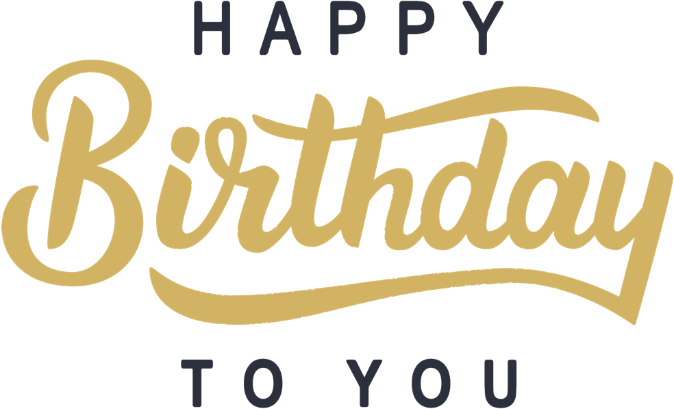 Cle Kc) - Modern Happy Birthday Clip Art (1000x603), Png Download