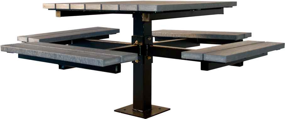Single Ped Picnic Table - Picnic Table (1200x624), Png Download