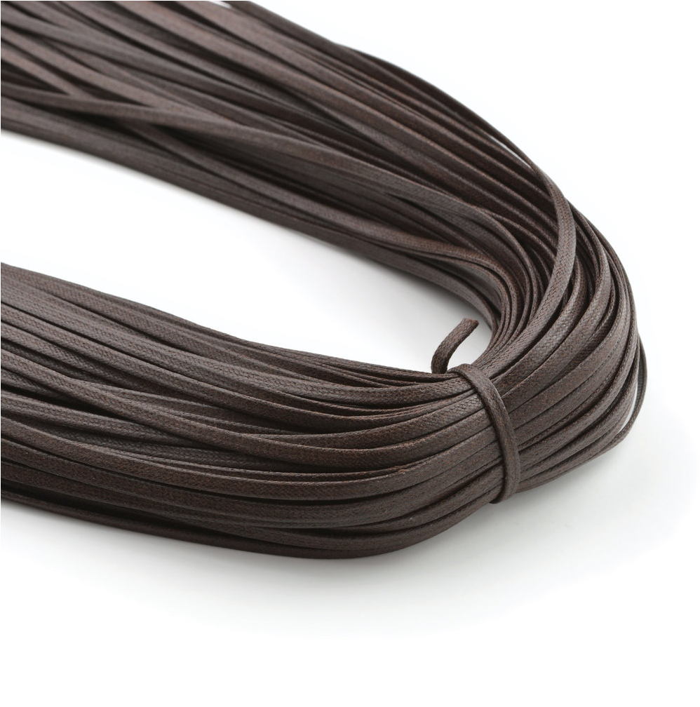 Download Flat Waxed Cotton Shoe Laces Dark Brown Waxed Cotton Full