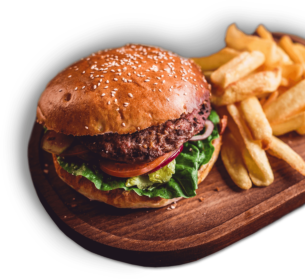Burger And Fries - Hamburger (1200x1098), Png Download