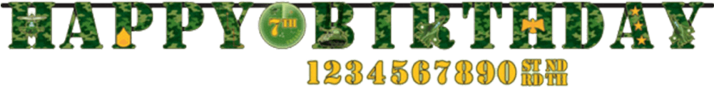 Camouflage "happy Birthday" Banner - Camouflage Banner Letter Add An Age Happy Birthday (1000x1000), Png Download