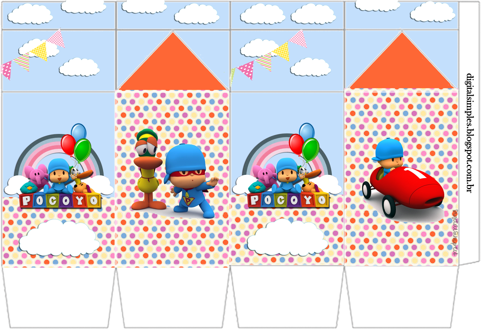 Kit De Personalizados Tema Pocoyo Convites Digitais - Pocoyo (1600x1131), Png Download