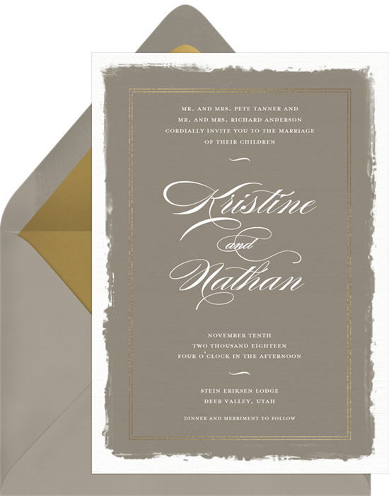 Deer Wedding Invitations (550x701), Png Download