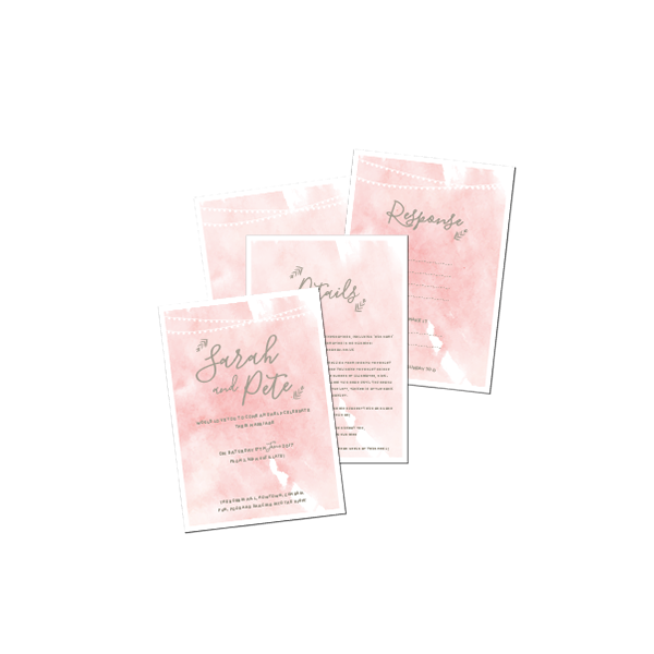Pete And Sarah Wedding Invitations (600x600), Png Download