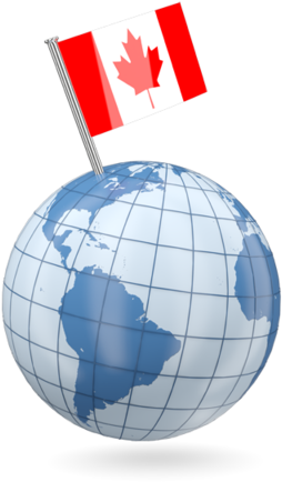Earth With Canada Flag (640x480), Png Download