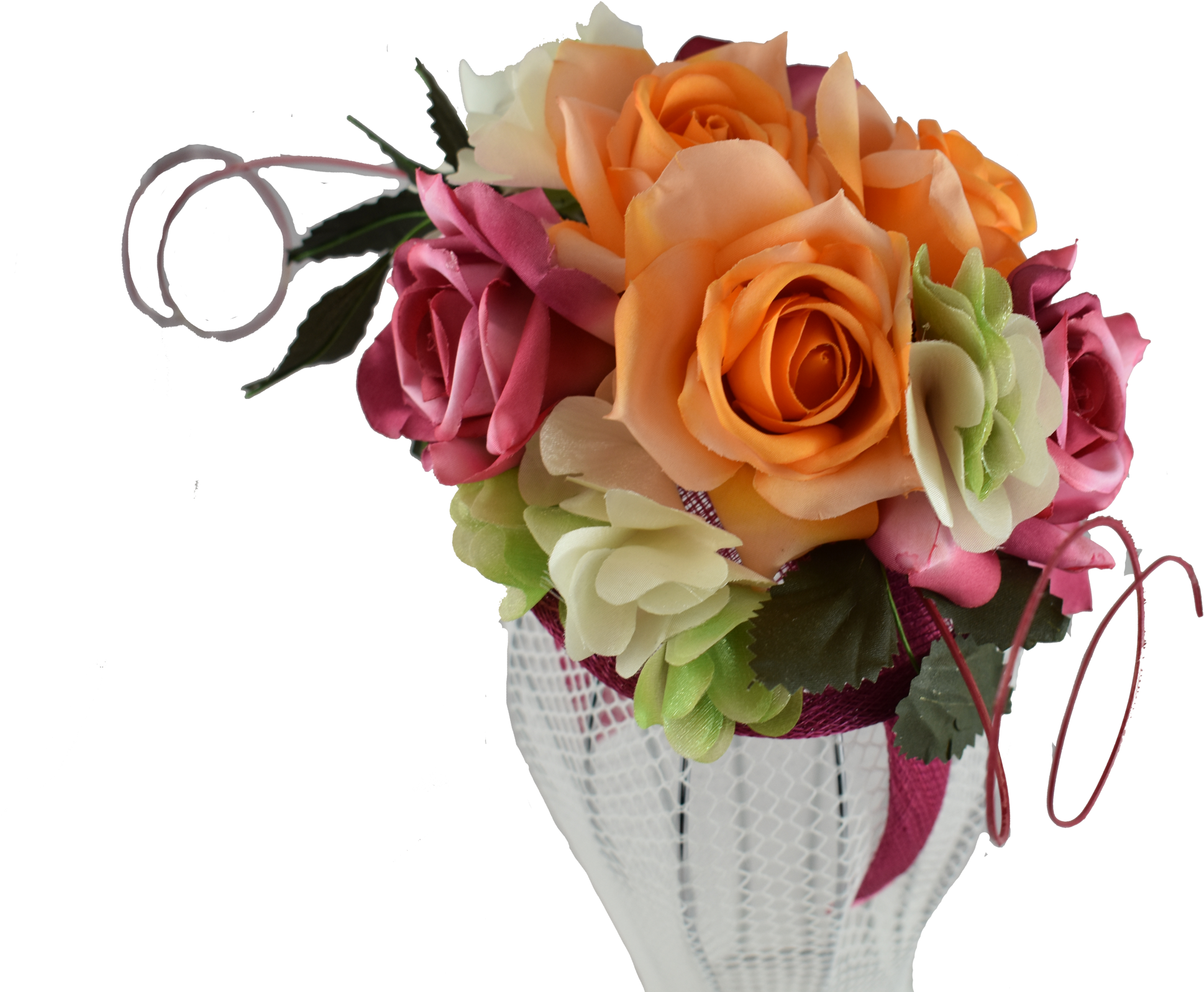 Fms1808 Fuchsia Rose Garden Fascinator - Garden (2400x1600), Png Download