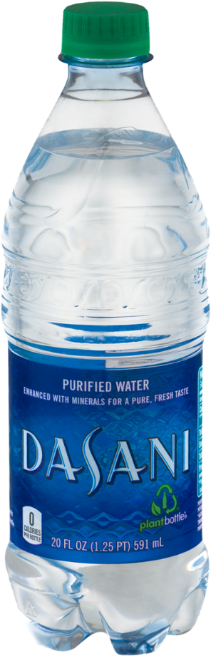 Dasani Purified Water, 20 Fl Oz - Dasani Water Bottle No Cap (1000x1000), Png Download
