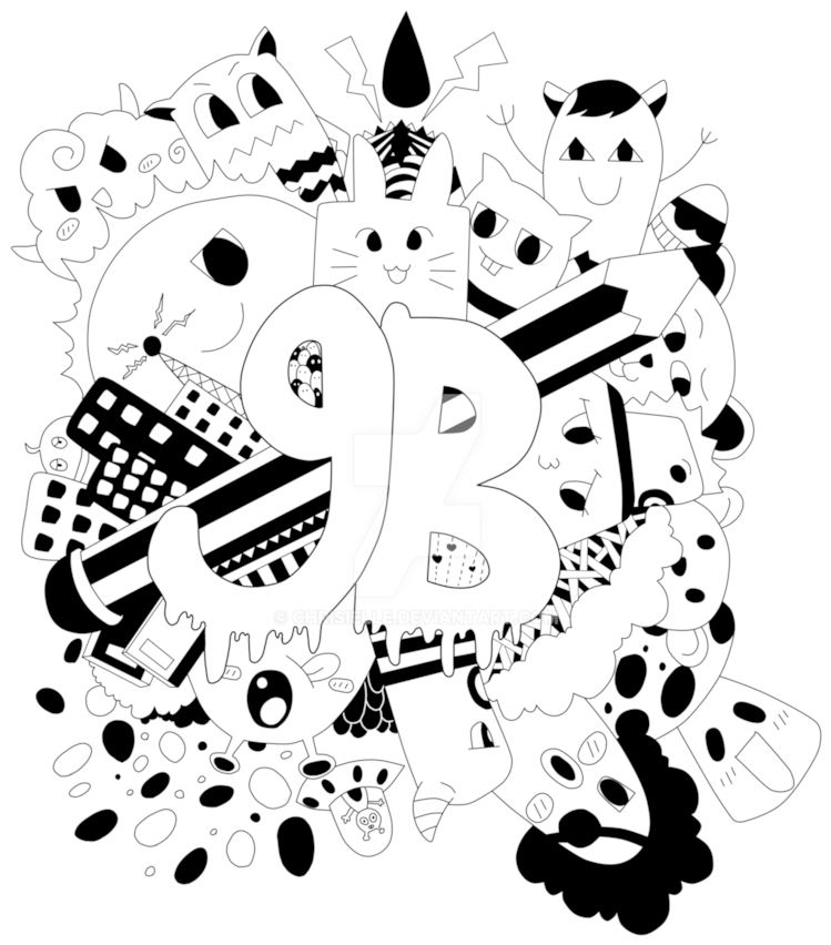 Doodle Drawing Ubisafe B Art By Chrisielle - Art (752x1063), Png Download