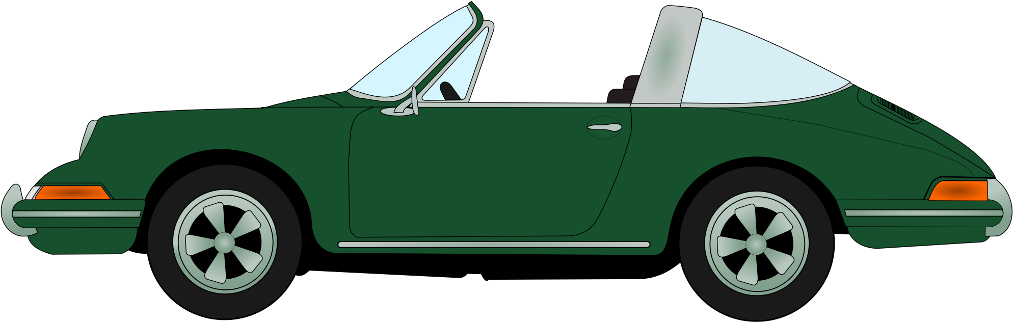 Porsche 911 Targa Profile - Porsche 911 Targa Vector (2048x800), Png Download