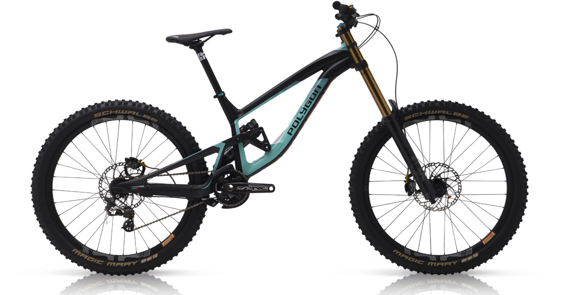 Polygon Bikes Collosus Black Teal Orange Png Bmx Bike - Polygon Collosus Dh9 2018 (1152x648), Png Download