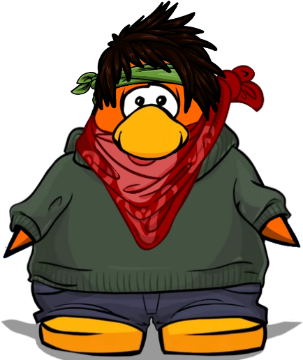 Bandanna Stranger - Club Penguin Turtleneck (555x555), Png Download