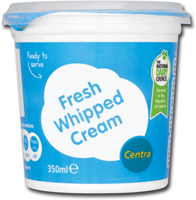 Centra Fresh Whipped Cream 350ml - Plastic (800x800), Png Download