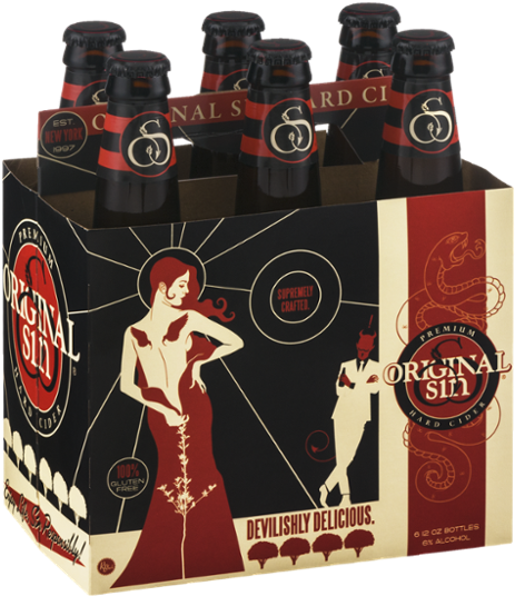 Original Sin Hard Cider - 6 Pack, 12 Fl Oz Bottles (600x600), Png Download
