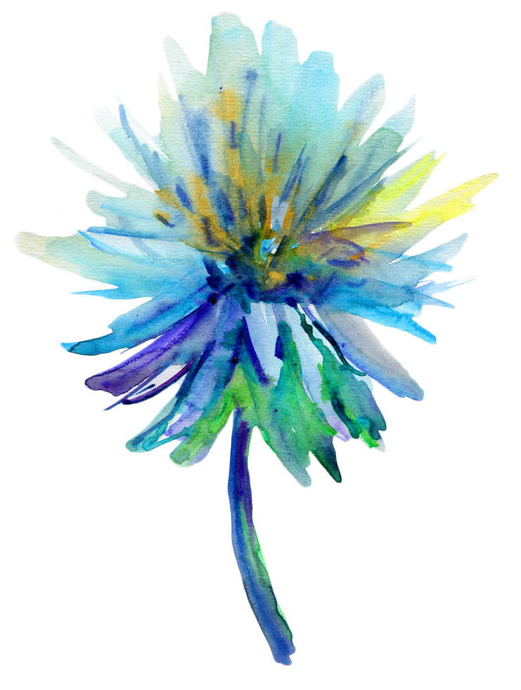 Corporate Responsibility - Teal Watercolor Abstract Flower Png (740x1000), Png Download