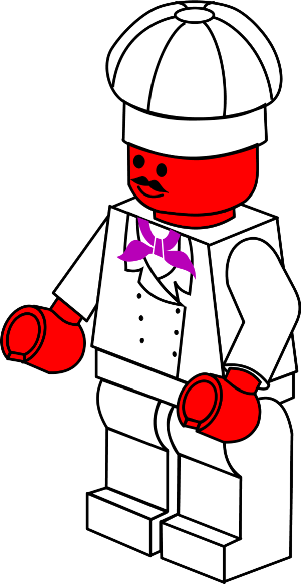 Lego Town Chef - Lego Vector (600x1165), Png Download
