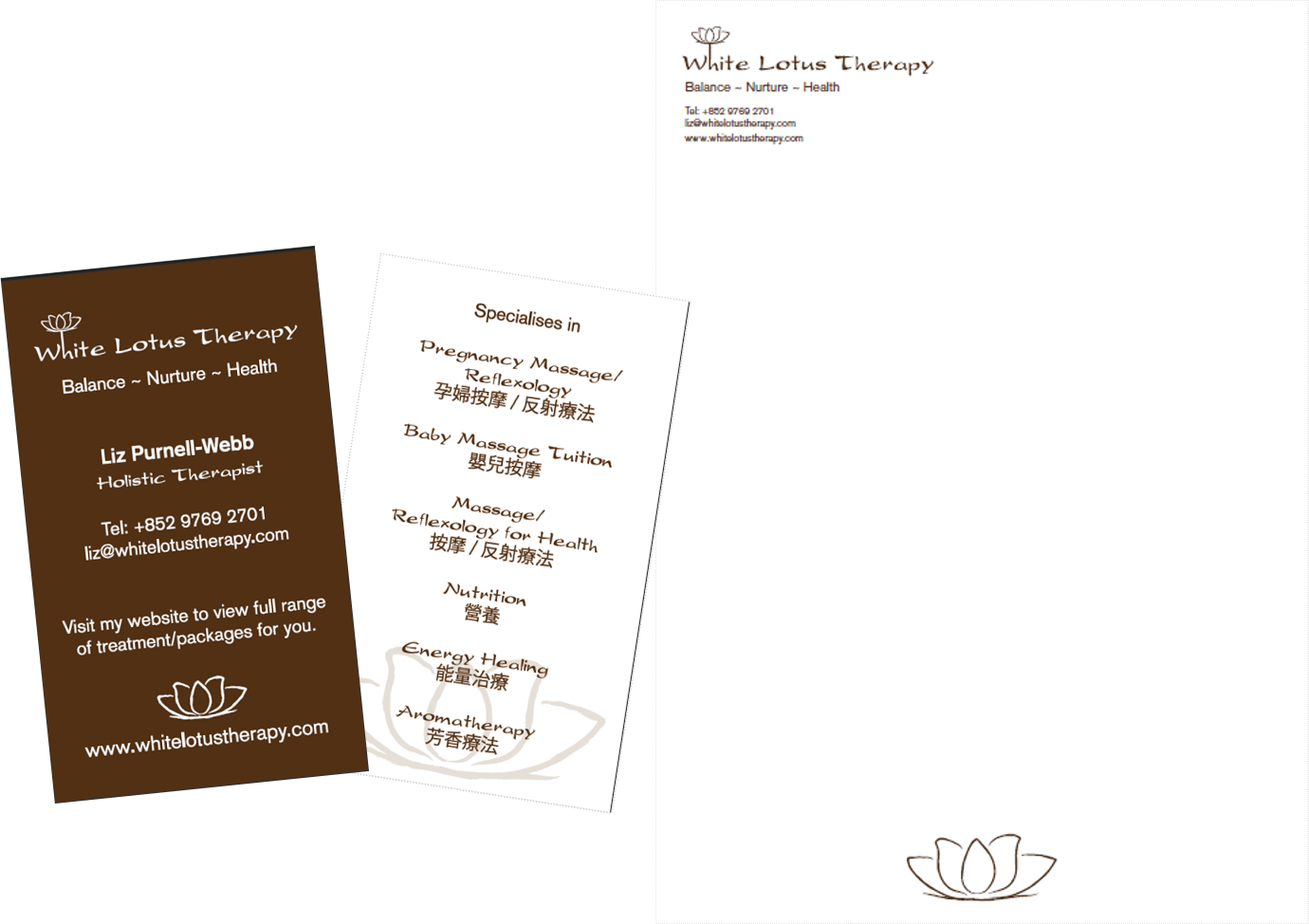 White Lotus Logo And Business Stationery - Paper (1380x974), Png Download