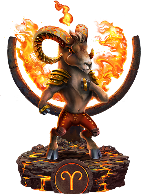 Aries Sign Explanation - Aries Ram Fire (487x670), Png Download