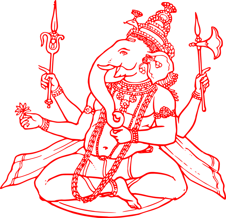 Hinduism Png Image Transparent - Indian God Pendant Religious Necklace Antique Jewelry (748x720), Png Download