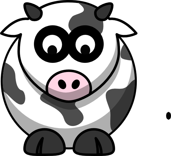 Cartoon Cow Looking Up (600x546), Png Download