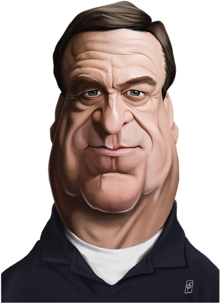Click And Drag To Re-position The Image, If Desired - John Goodman Caricature (452x700), Png Download