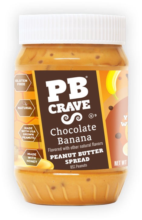 Chocolate Banana - 16oz Jar - Pb Crave Chocolate Chip Cookie Dough (746x746), Png Download