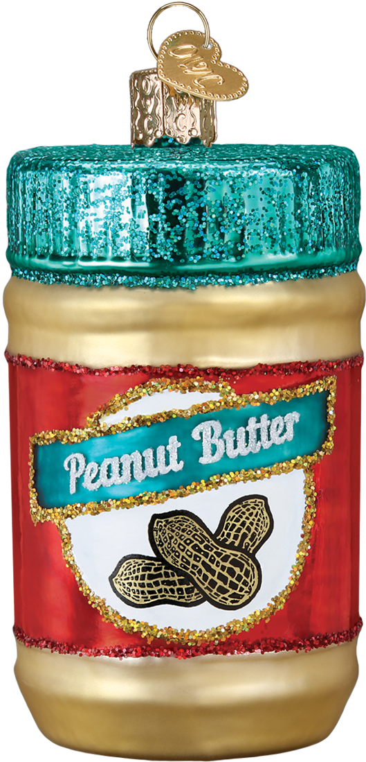 Peanut Butter Jar Glass Ornament - Lucky Mushroom Glass Blown Hanging Christmas Ornament (1200x1200), Png Download