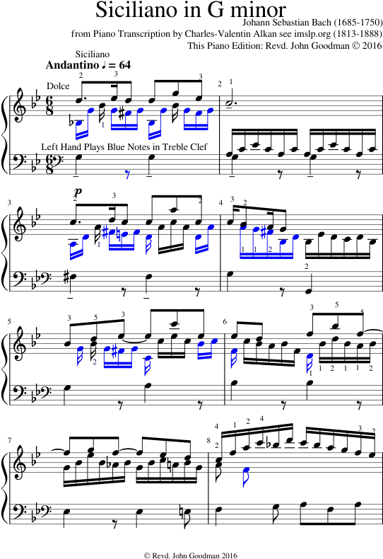 Siciliano In G Minor - Sheet Music (583x827), Png Download