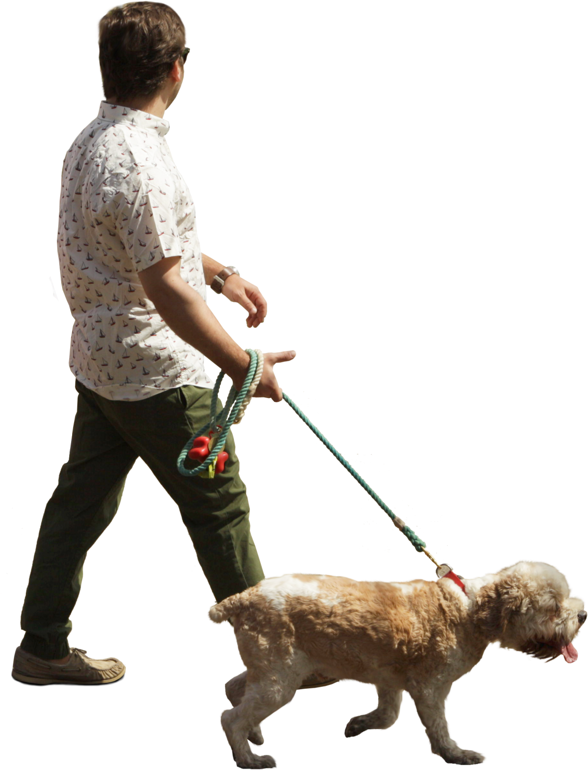 Man Walking With Dog - Person Walking Dog Cutout (1216x1600), Png Download