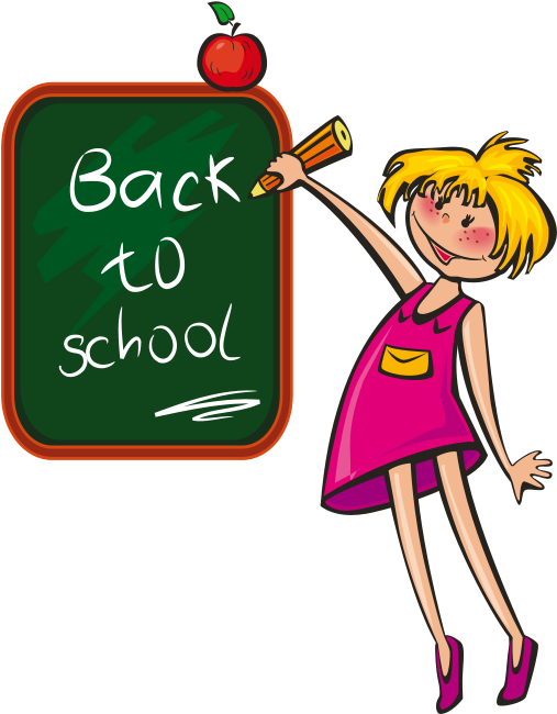 A Big Welcome Back To All Students - Back To School Girls Clipart (566x800), Png Download
