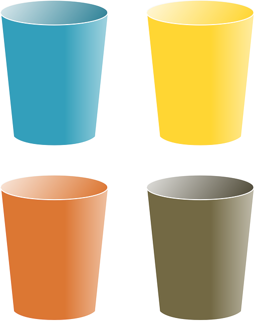 Tumbler, Cup, Glass, Color, Mug, Beaker, Goblet, Tub - Clipart Cups (509x640), Png Download