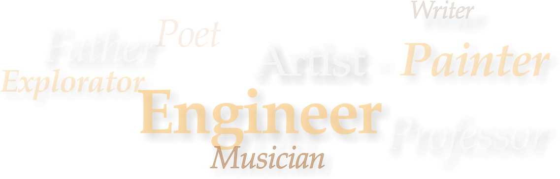 Painter Poet Professor Explorator Engineer Musician - Ivory (1178x388), Png Download