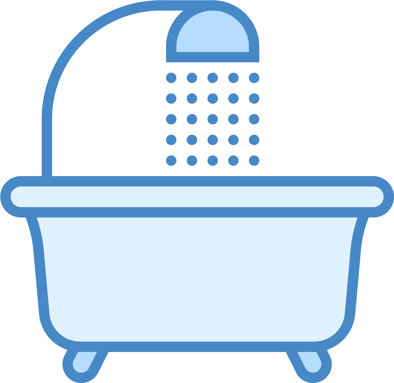 This Icon Is A Picture Of A Shower And Tub - Vector Graphics (1600x1600), Png Download