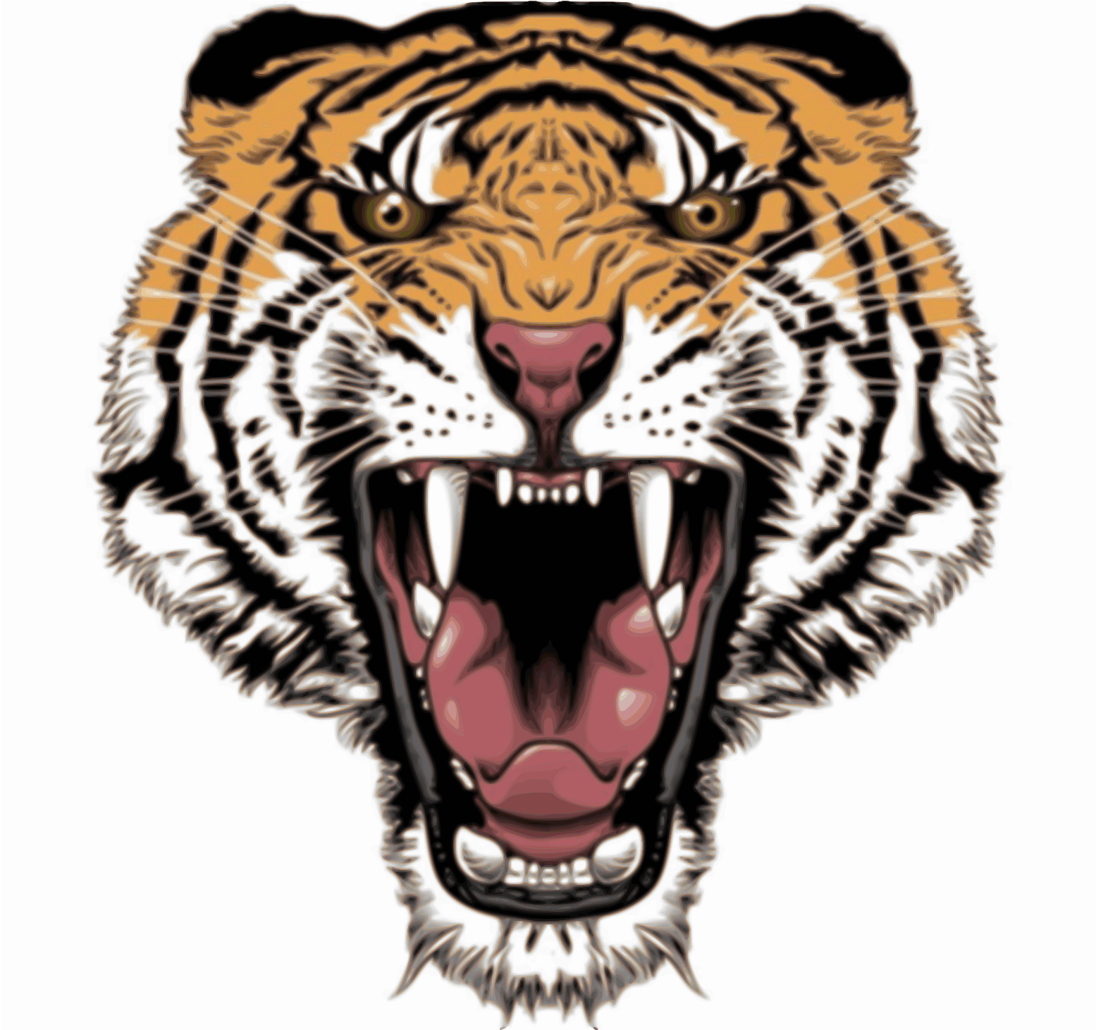 Tattoo Design Tiger Icons Png - Decoration Vinyl Sticker Vinyl Angry Tiger Door Decoration (1697x2400), Png Download