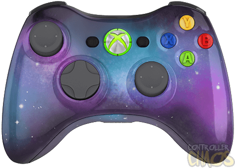 Galaxy Edition Custom Controllers - Galaxy Xbox 360 Controller (474x340), Png Download