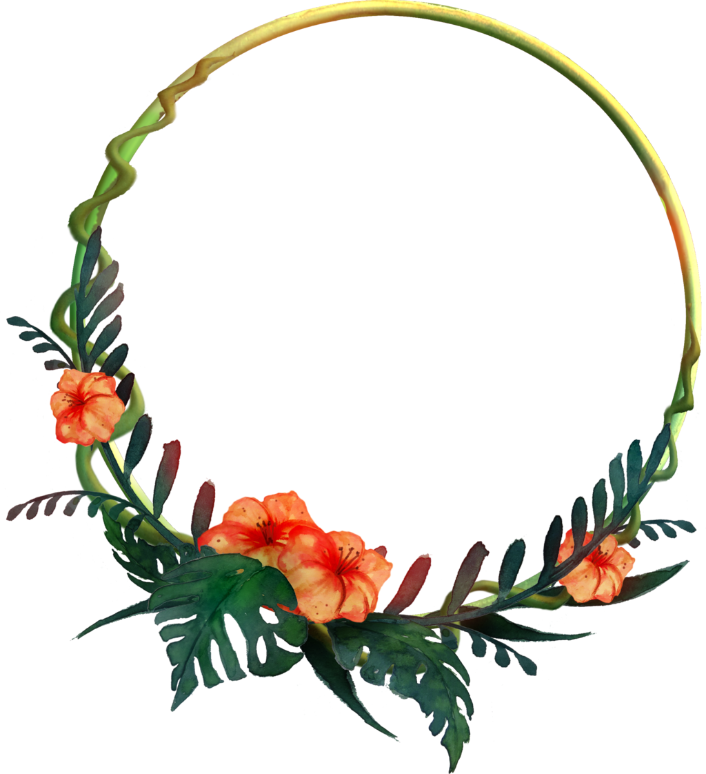 932 Round Tropical Frame 01 By Tigers-stock - Round Flower Frame Png (1024x1122), Png Download